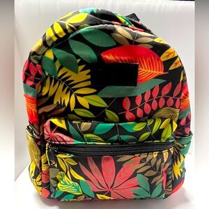 Floral Mini backpack with side pockets.